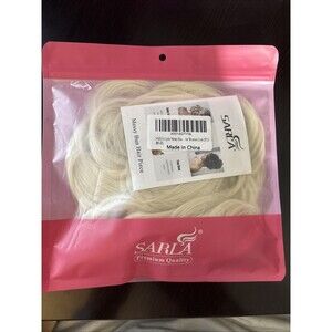 SARLA Updo Messy Bun Hair Piece White Blonde Synthetic